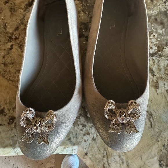 Chanel taupe suede with sparkle ballet - Picture 1 of 4